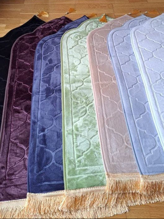 Padded Dome Style Velvet Prayer Mat with Customization